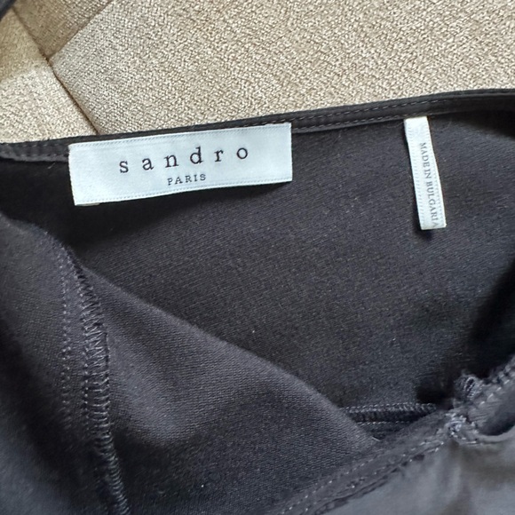 Sandro Stunning Black Dress with a Scarf and a  Knot in the Back (size 1/Small) - Picture 8 of 9